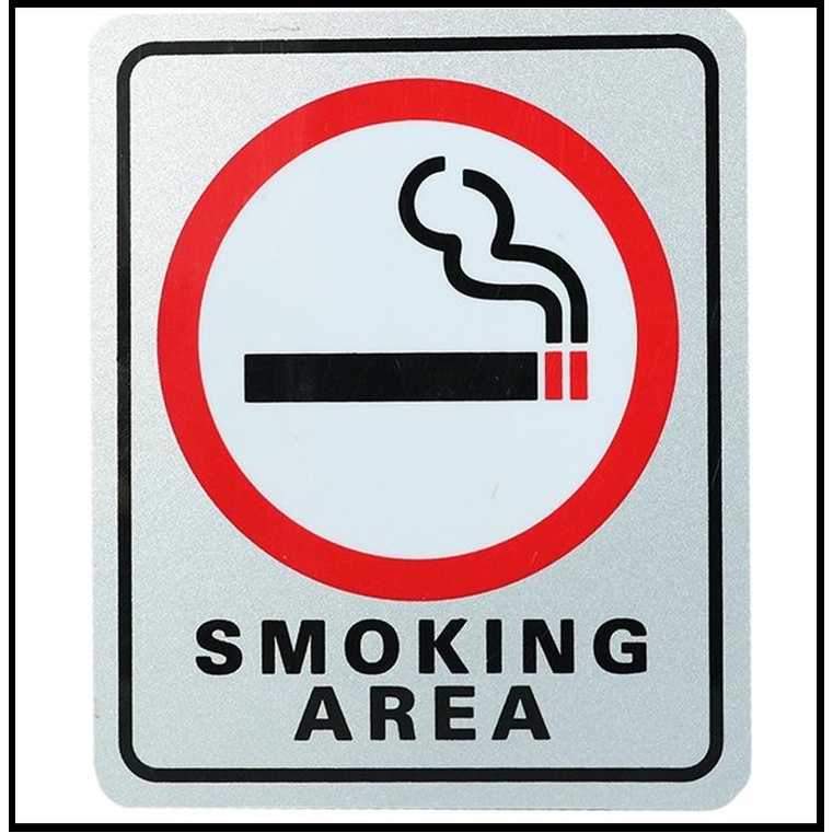 

sign label SMOKING AREA tipe kotak acrylic sticker board