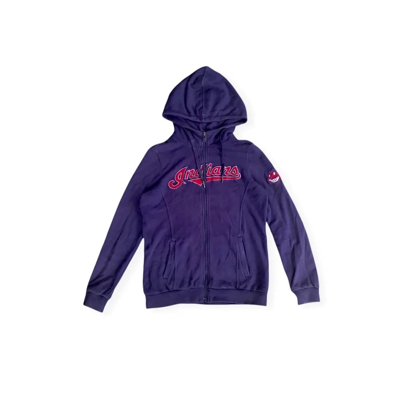 Thrift Second Hoodie Indians MLB Purple