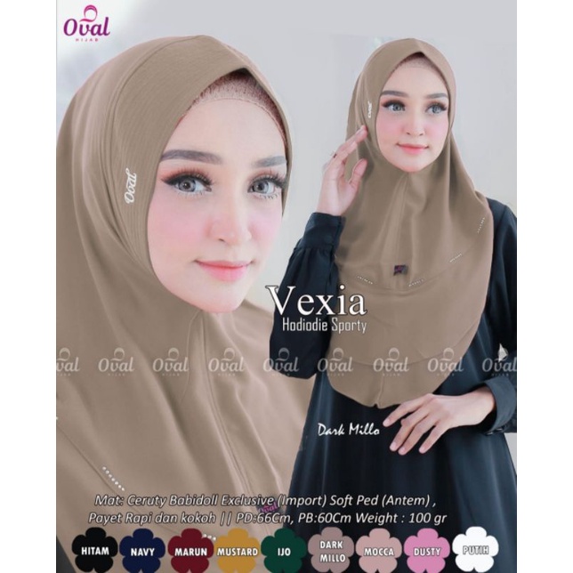 Vexia Hijab Hodi Hijab Sporty Original Oval Hijab Instan Khimar Instan Vexia Oval Hijab