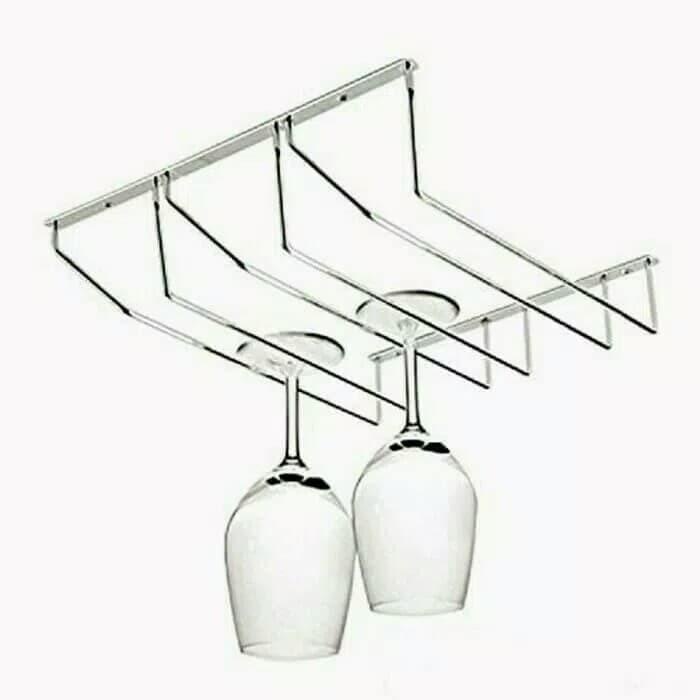 Rak Gelas / Rak Gantung / Gantungan Gelas / Gantungan Gelas 3 Baris/Glass Bar Kitchen Set