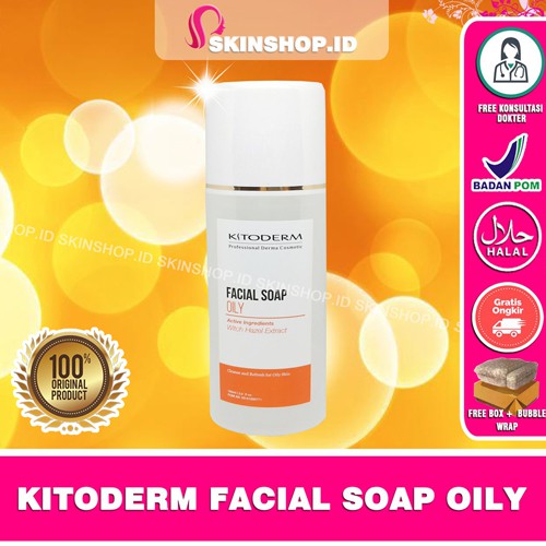 Kitoderm Facial Soap Oily 100ml Original / Sabun Wajah Wajah Berminyak BPOM Aman