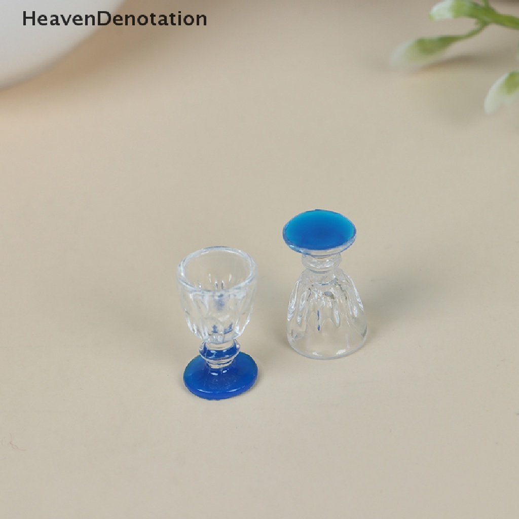 (Heavendenotation) 4pcs Miniatur Gelas Wine / Bir Transparan Untuk Dekorasi Rumah Boneka