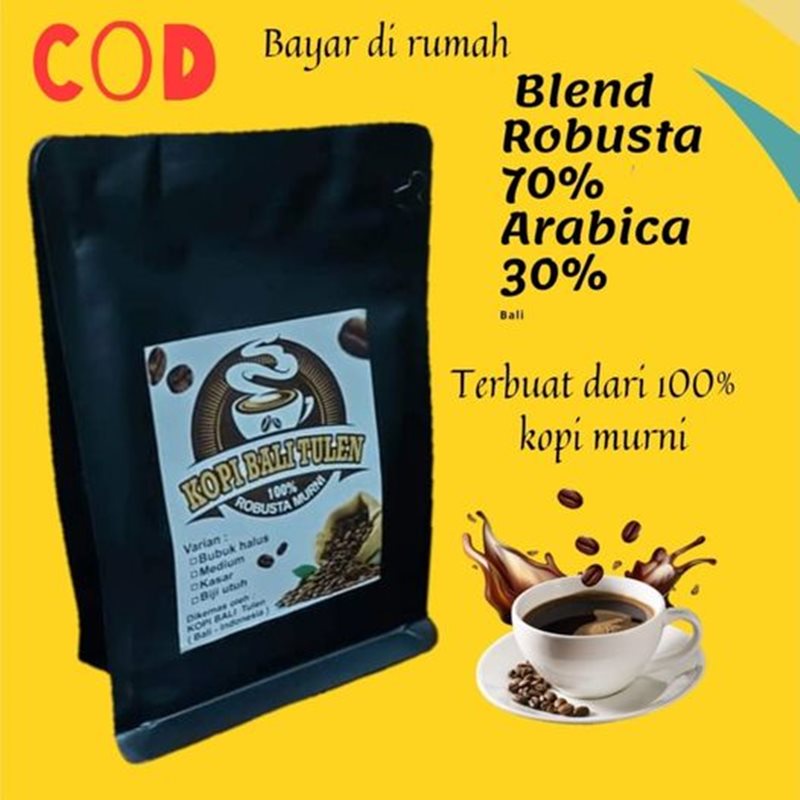 

Kopi Bubuk Robusta Arabica Arabika Blend Hitam Murni 250g Bali Kintamani Asli Original Coffe Cofee Espresso Espreso Tubruk