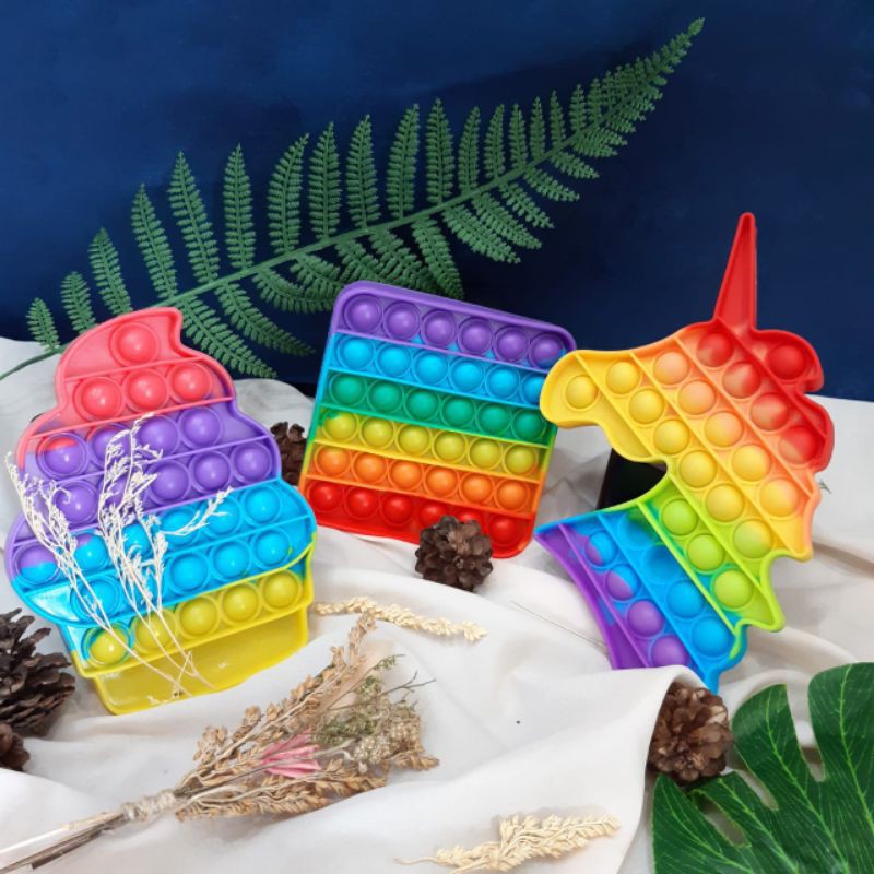 Pop It Fidget Toy Murah Rainbow Mainan Anak Penghilang Stress Tiktok-8