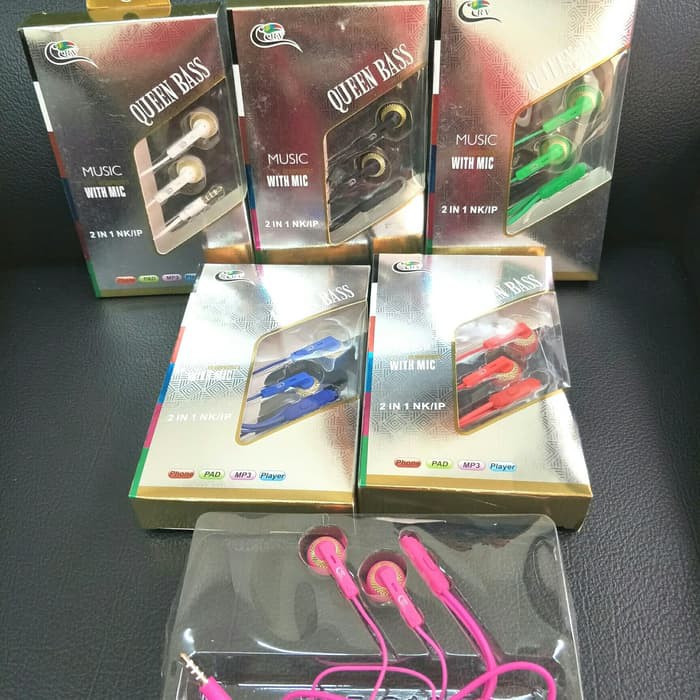Handsfree Headset Hf Earphone CRV QUEEN BASS C012 ORIGINAL Bergaransi