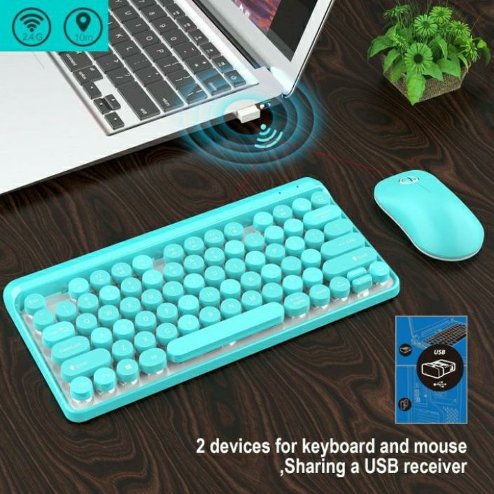 Retro Mini Keyboard + Mouse Combo Wireless