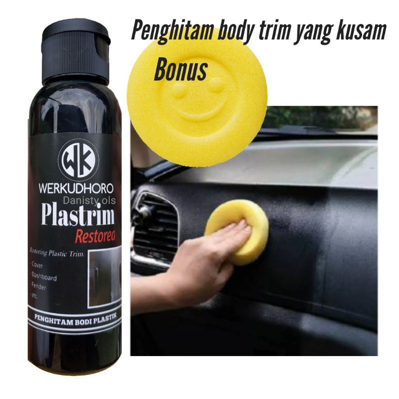 trim plastrem restored penghitam body motor volume 100 ml, black to black magic restorasi bodi kusam