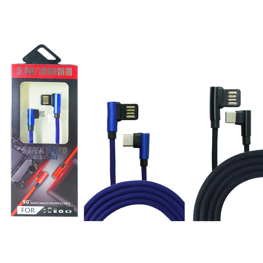 Kabel Data Charger Cable QC Gaming L 1 Meter Gaming Micro USB Lighting Type C Micro USB Charger