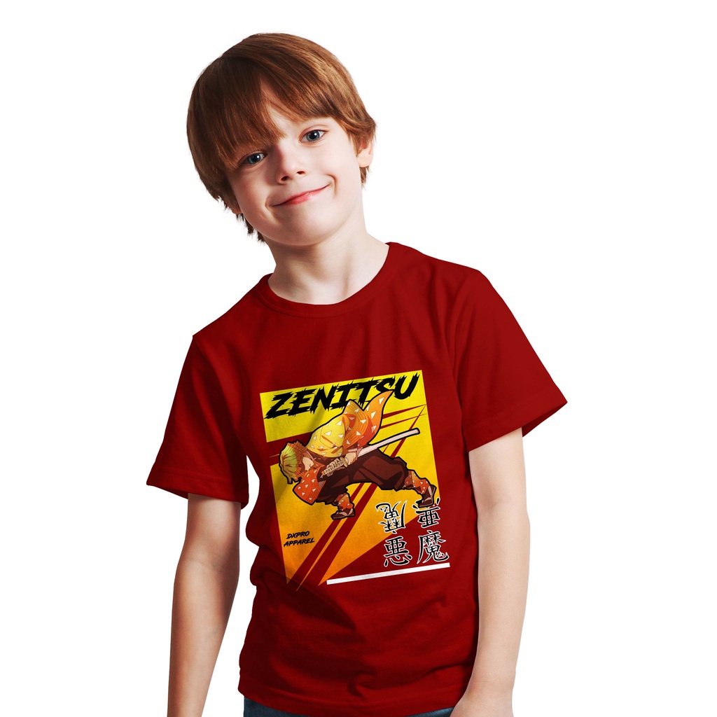 BAJU KAOS T-SHIRT ANAK ANIME ZENITSU AGATSUMA FLASH DEMON SLAYER