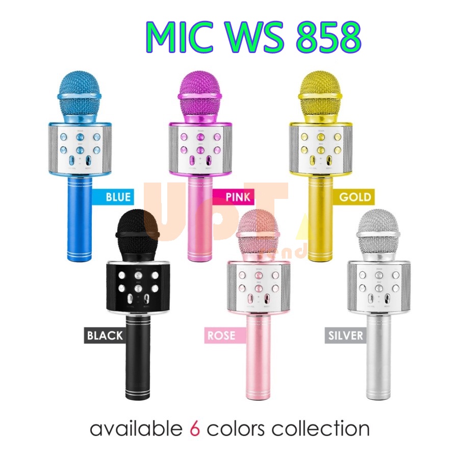 MIC WSTER WS 858 Wireless Bluetooth Karaoke Plus Speaker Micrphone Portable