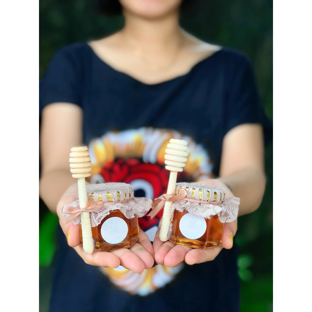Souvenir pernikahan unik / Souvenir nikah unik dan bermanfaat Honey Jar dengan sendok madu / Souveni