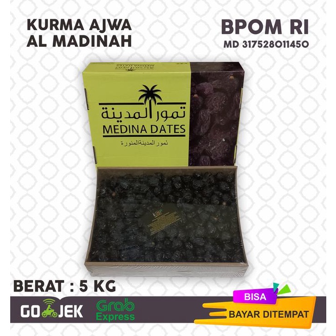 

KURMA AJWA AL MADINAH MEDIUM 5KG BPOM RI DH654636E