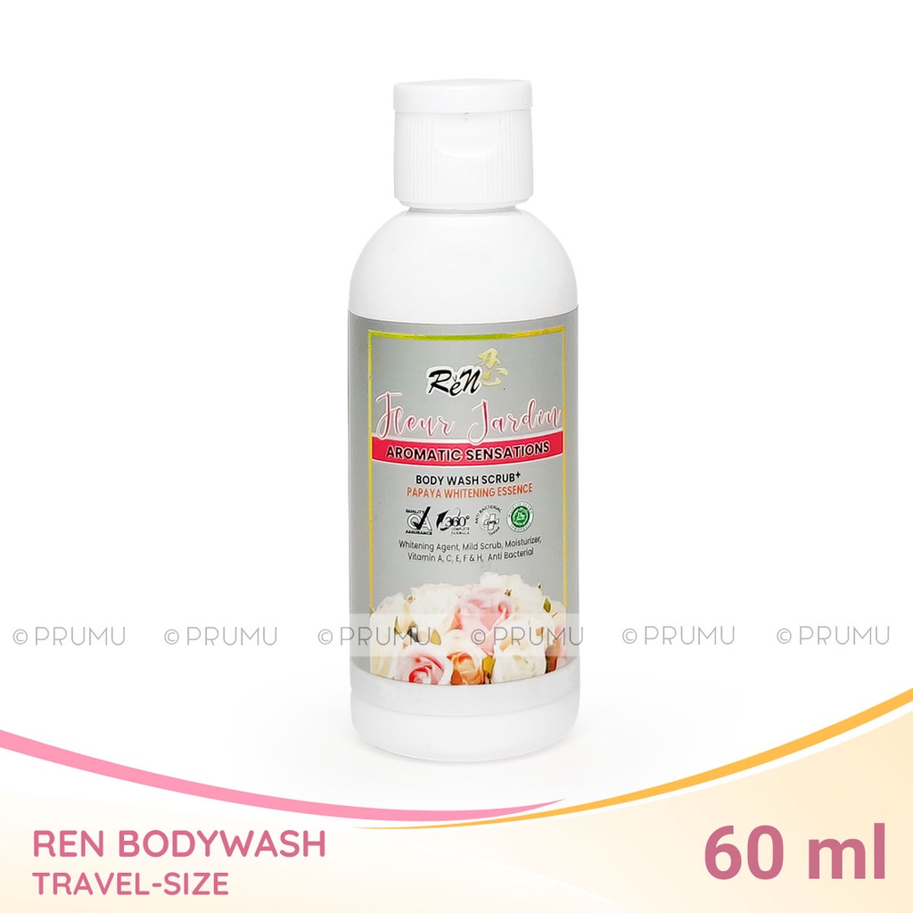 Ren Body Wash Scrub Travel Size 60ml - Sabun Pepaya Cair - Shower Scrub - Sabun Cair