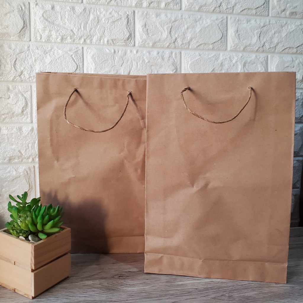 

5pcs Paperbag Coklat Polos dan motif