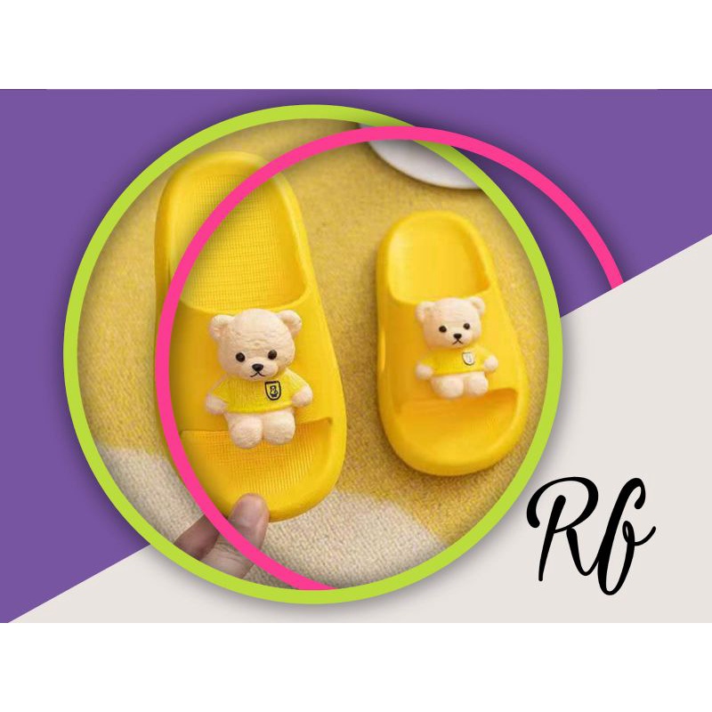 Sandal Slop Karet Anak Karakter Boneka Bear Import RF