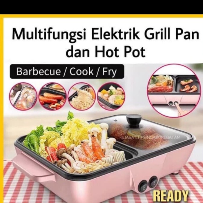 TERBARU PANCI LISTRIK 2IN1 ELECTRIC PANCI HOTPOT BBQ 2IN1 PANCI SERBAGUNA MULT
