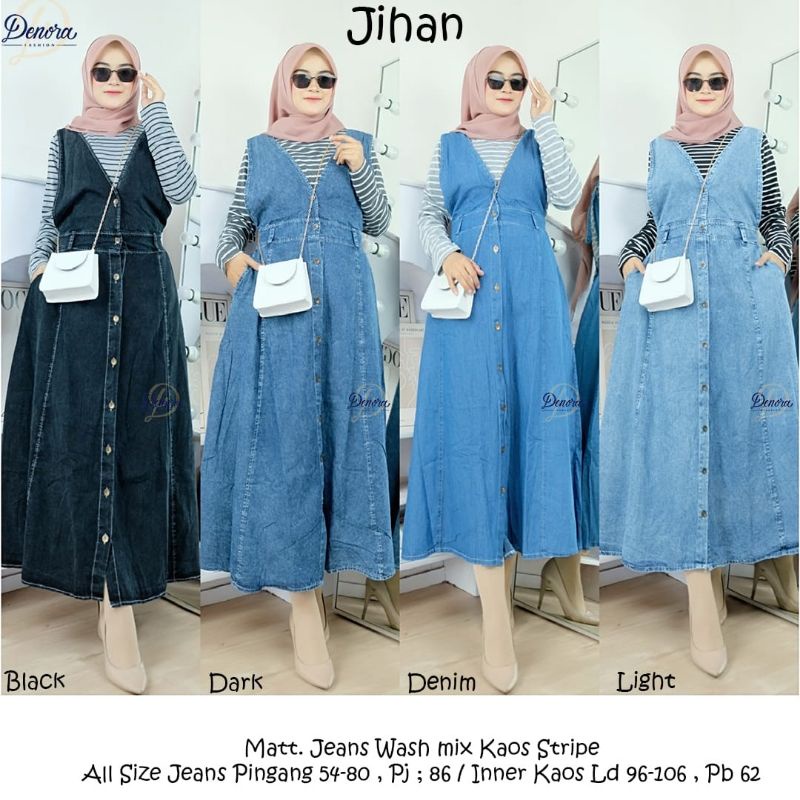 jihan by denora/gamis jeans overal