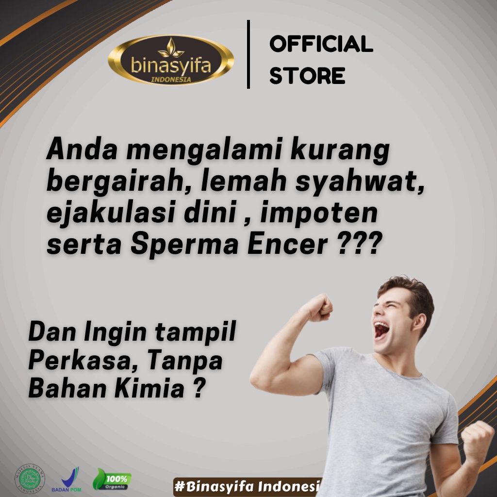 Proceng Promil Suami Obat Penambah Stamina Pria Dewasa Lemah Syahwat, Ejakulasi Dini, Impoten, Pengental Sperma, Penyubur Pria Ampuh Herbal Binasyifa Original BPOM-1