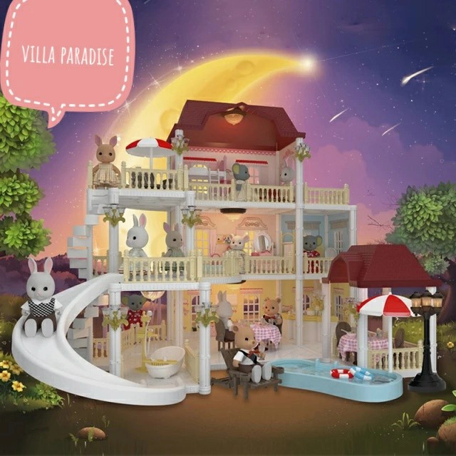 mainan rumah boneka sylvanian families alike - koala luxury villa paradise