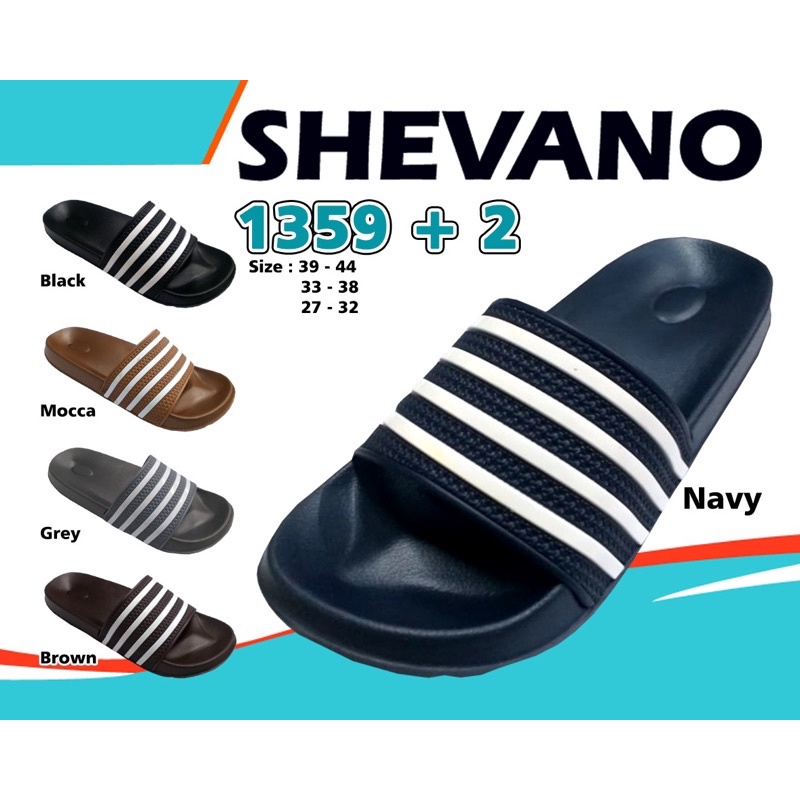 Sandal Fashion Slop Cowok Motif Garis Lokal Shevano 1359-2