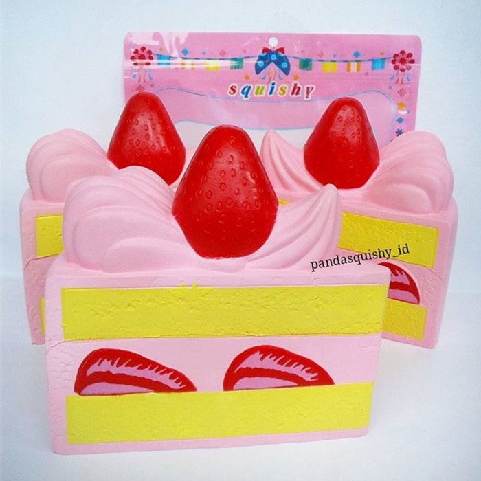 Termurah Squishy Strawberry Slice Cake Licensed by Kiibru Kue Ulang Tahun