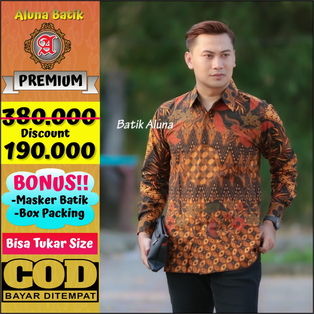 Batik Kondangan Pria Modern Lengan Panjang  Aluna Batik PCW 098