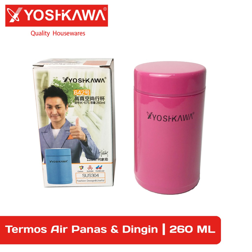 

YOSHIKAWA Termos Air Panas Dan Dingin 260 ML Botol Minum Stainless EVL-K-675-PINK