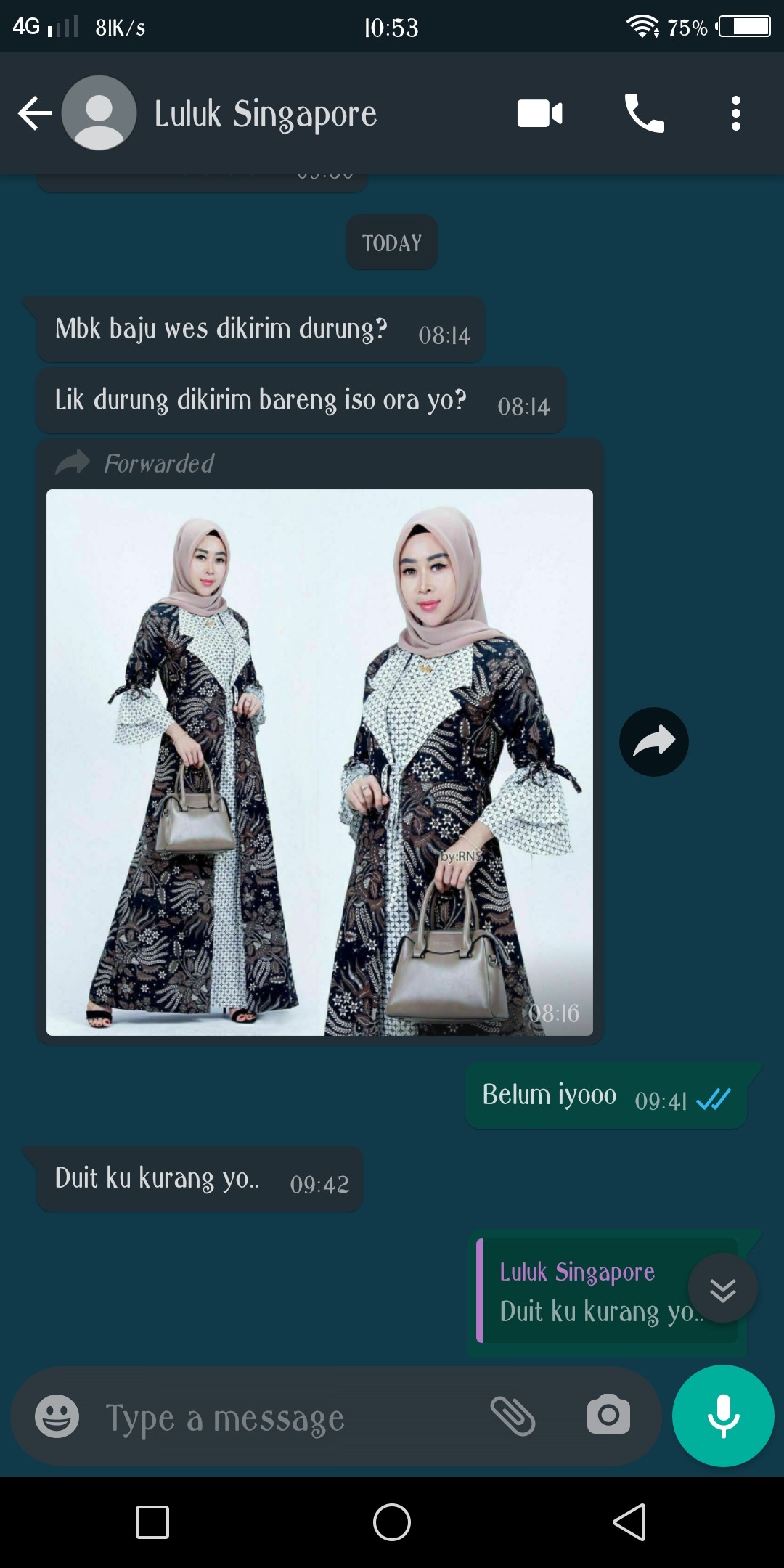 Gamis Batik Pekalongan Motif Floral