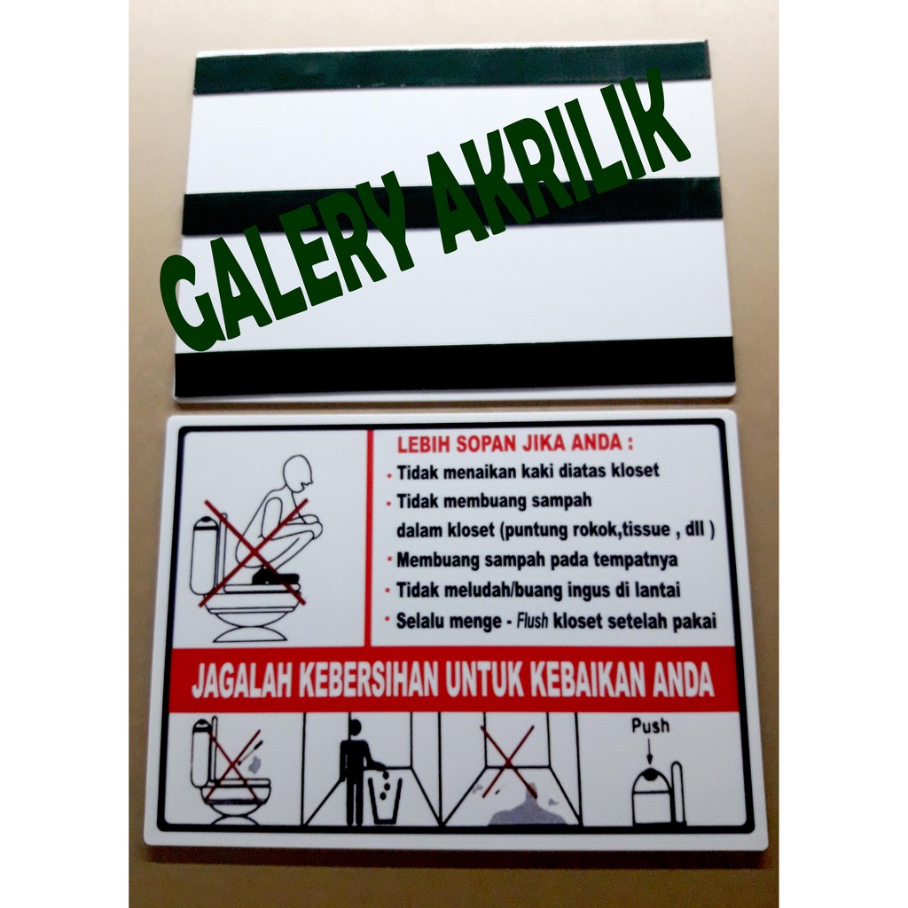 

SIGN BOARD SIGN LABEL ACRYLIC PAPAN PERINGATAN TOILET