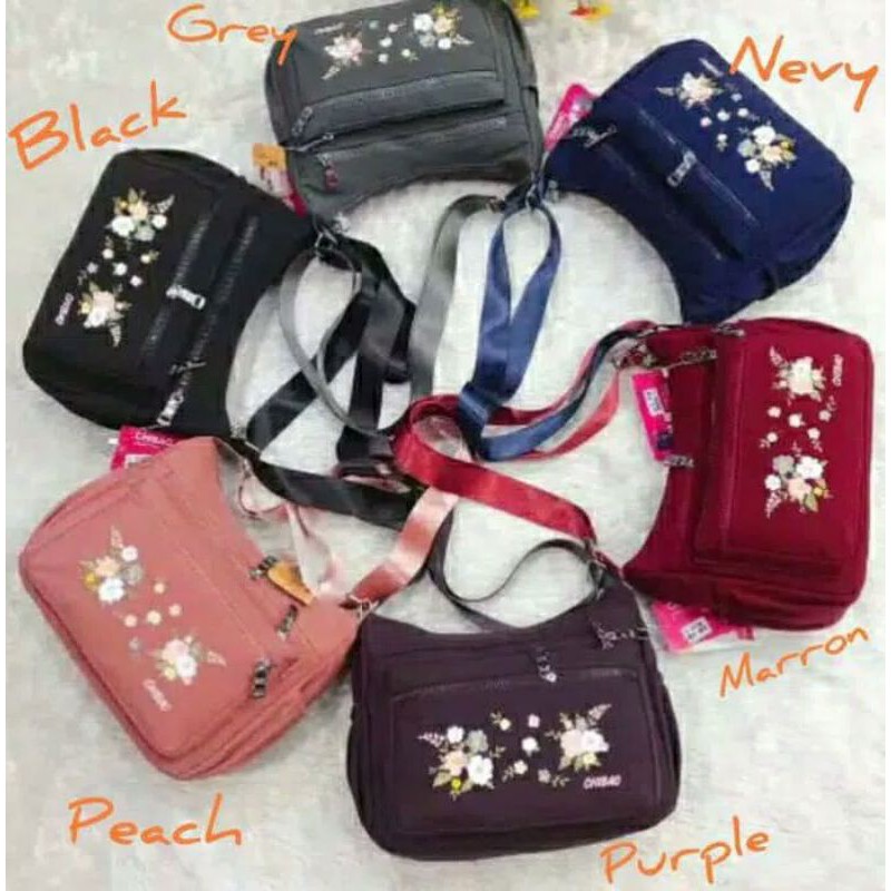 Original Tas Selempang CHIBAO Bunga Bordir Import High Quality Best Seller Terbaru