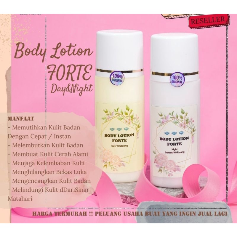 Forte Body Lotion Pemutih Badan Ampuh Handbody Hb Whitening Double Dosis Perawatan Tubuh BPOM