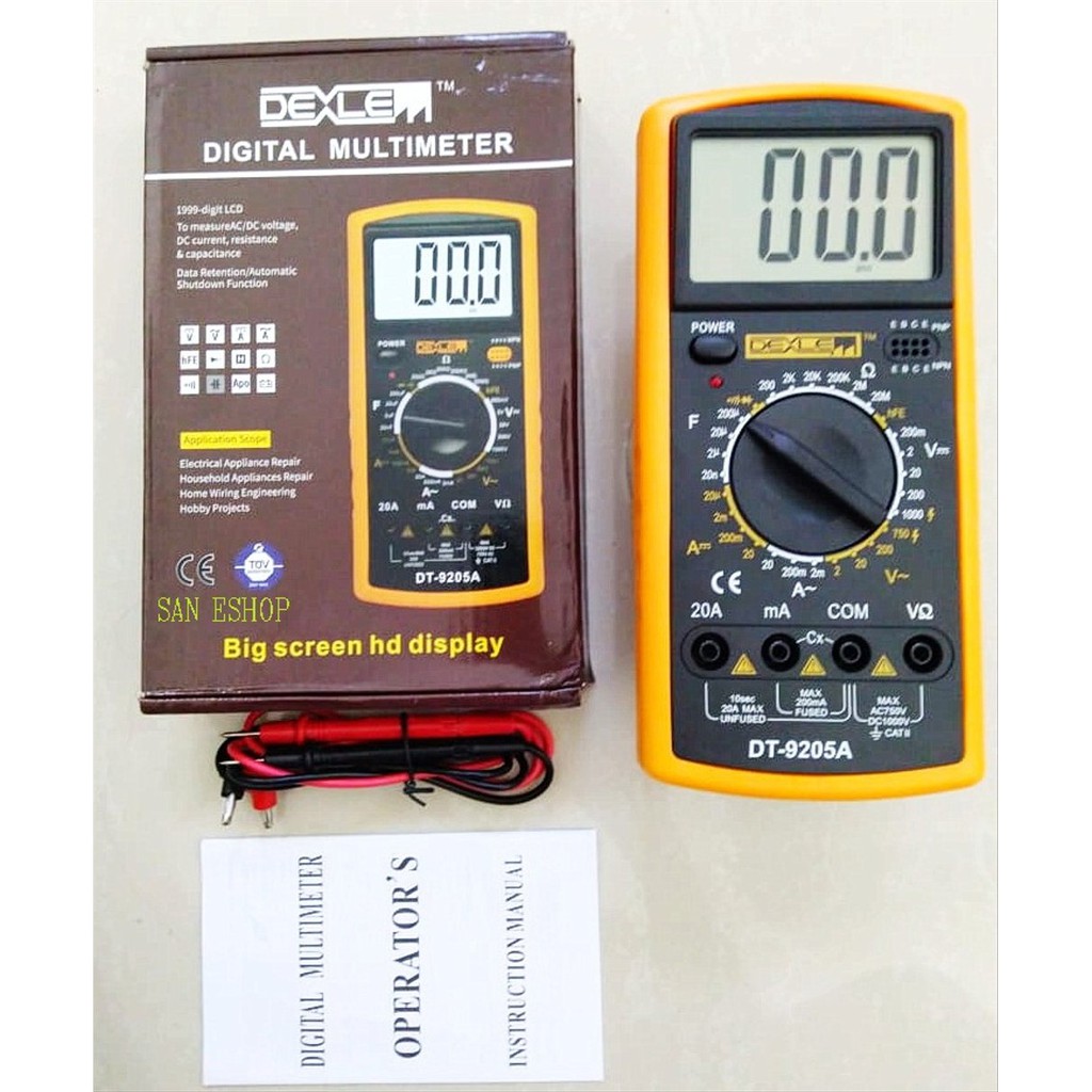 Jual Digital Multimeter Multitester AVO meter Avometer 9205A Big Screen