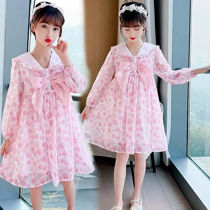 Dress Anak Perempuan Ribbon Full Flower