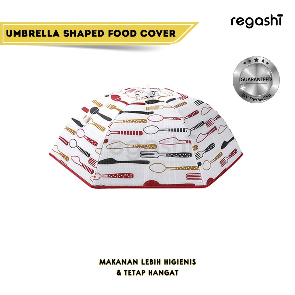 Regashi Tudung Saji Lipat Aluminium Foil | Penutup Makanan Bentuk Payung | Food Cover Aluminium