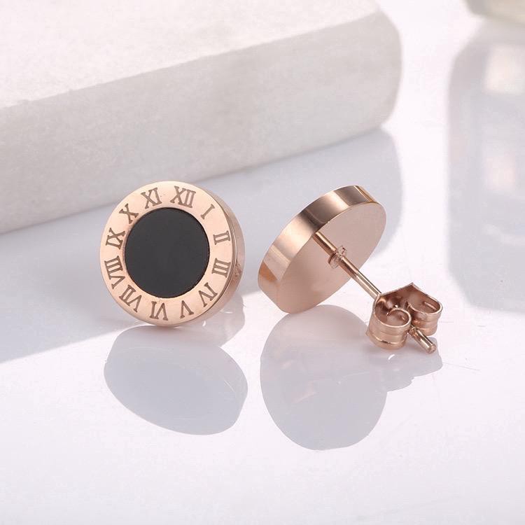 Anting Titanium Stainless Rose Gold Asli Wanita Fashion Anti Karat Murah AA044