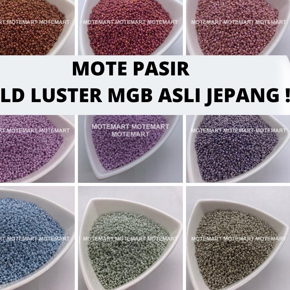 스 Mote Payet Manik Pasir dan Bambu Patah MGB Asli JEPANG MGB 15 gram Warna Gold Luster Sage Green Bi