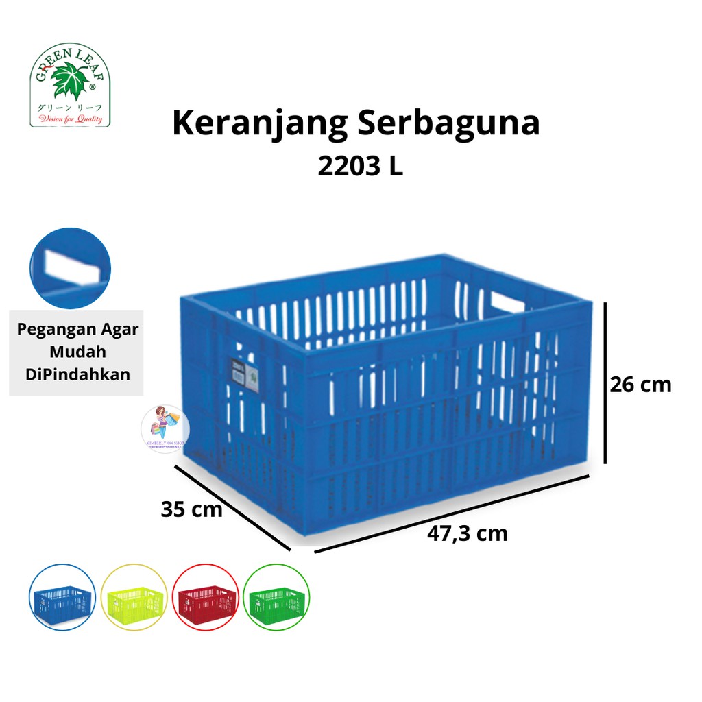 Keranjang Industri Container Box Serbaguna 2203 L Green Leaf