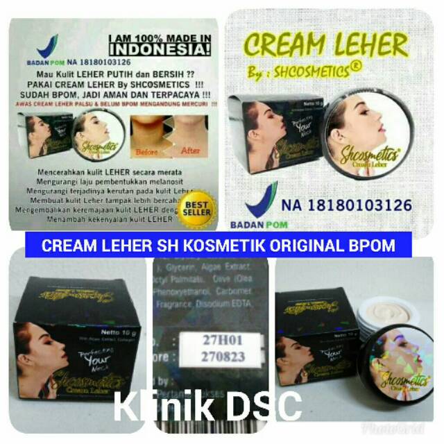 CREAM LEHER BPOM BY SH COSMETICS / CREAM PEMUTIH LEHER / NECK CREAM