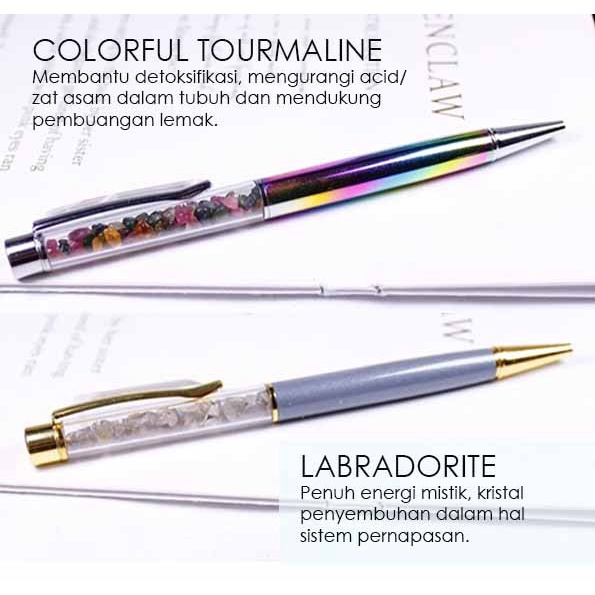 

Terbatas Creative Ballpoint Pen Pulpen Fengshui Crystal Healing Stone (Pen01) Diskon