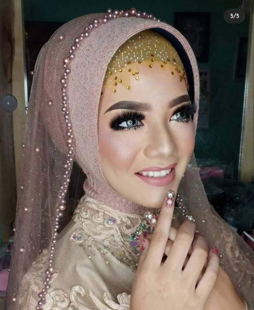 Pashmina rajut/ pasmina gliter/ jilbab pengantin muslim