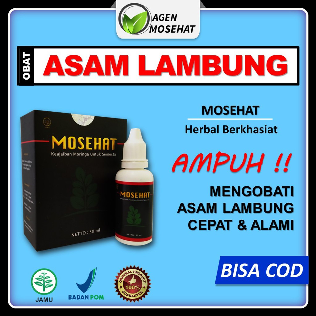 Obat Asam Lambung Ampuh Mosehat Herbal Alami Original Bpom Indonesia