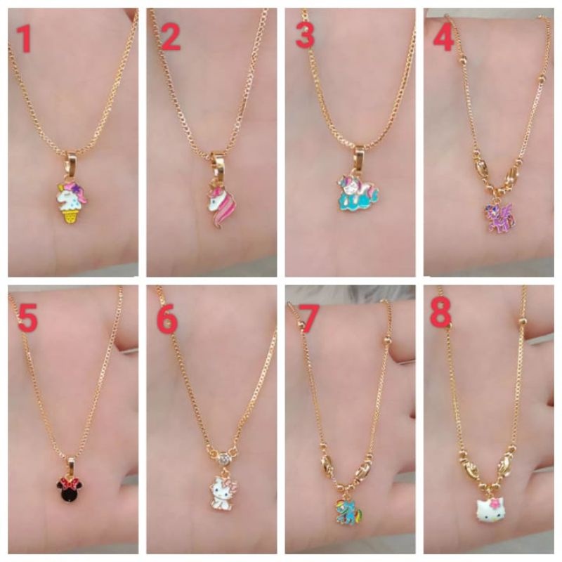 Kalung Anak Titanium Wanita Anti Karat, Anti Alergi, Tahan Lama, Di Jamin REALPICT 100% dan High Quality, Pilih 1 Dari 8 Variasi