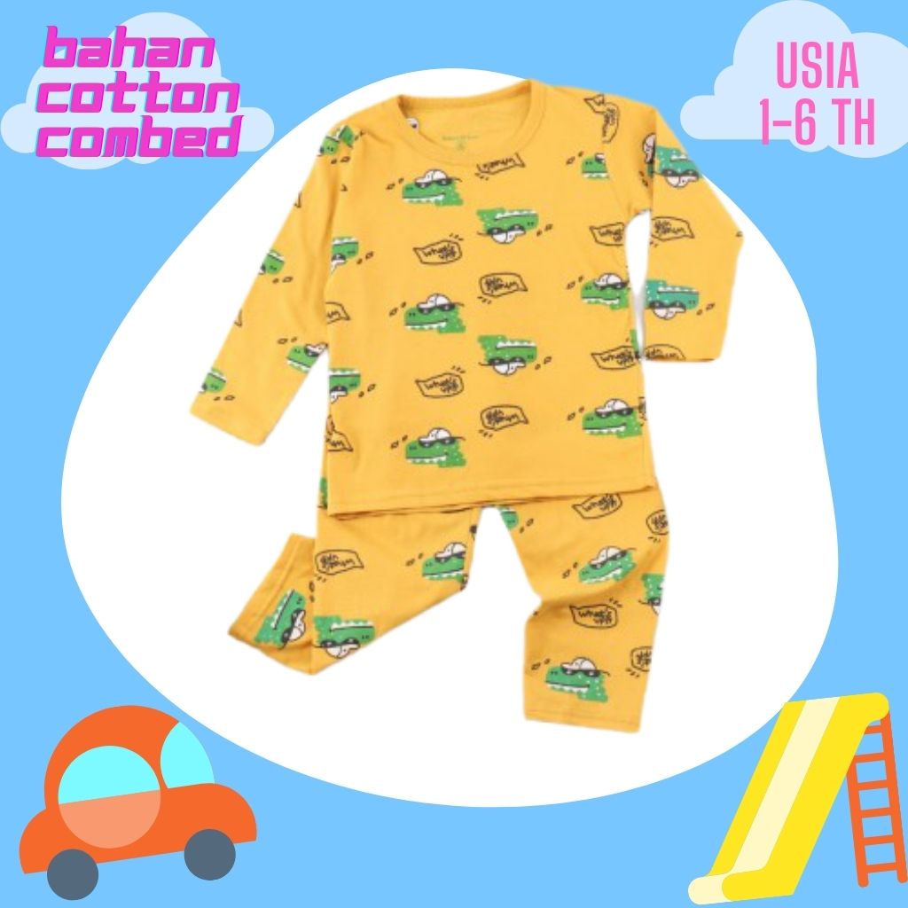 Setelan anak cewek perempuan dan cowok perempuan umur 1 2 3 4 5 6 tahun piyama piama anak laki laki