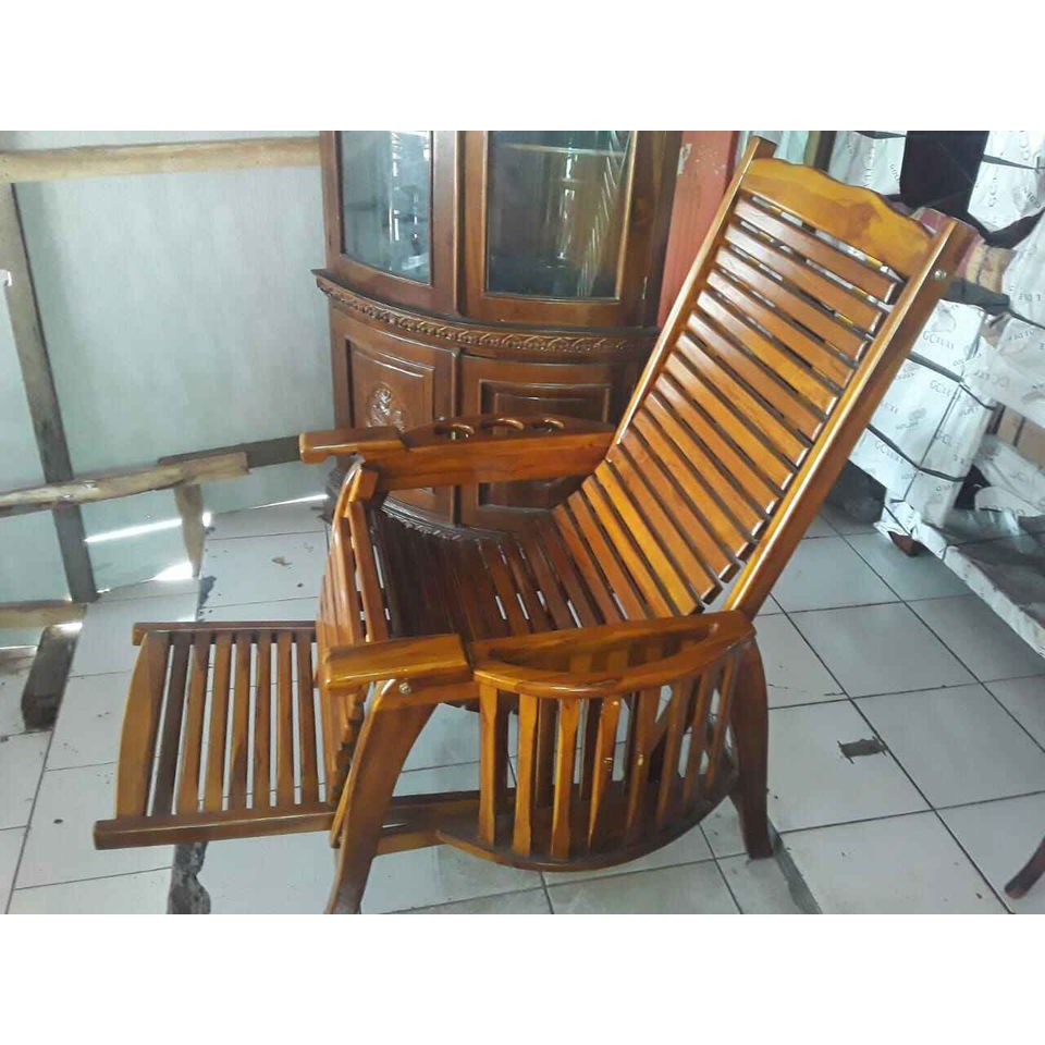 Kursi Males Kayu Lipat/Kursi Santai Kayu jati