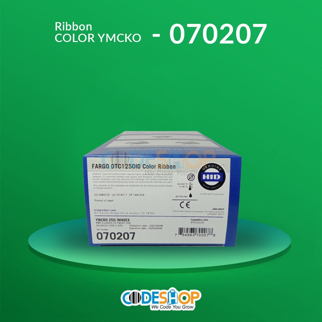 Ribbon Fargo DTC 1250ID 70207 Full Color YMCKO PN: 070207