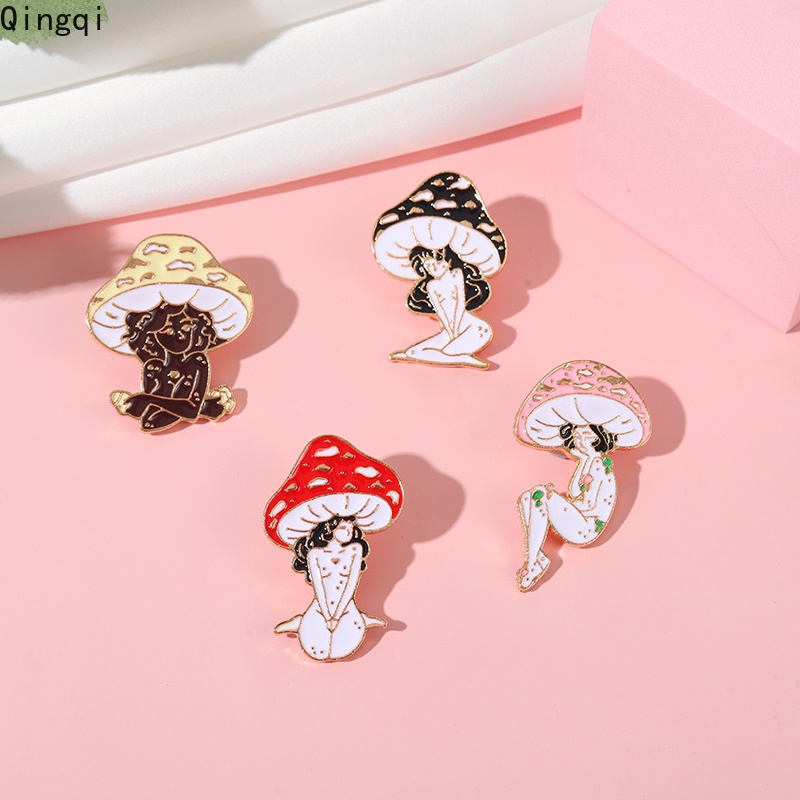 Lucu Jamur Gadis Enamel Pin Jamur Bros Lencana Kartun Tanaman Perhiasan Hadiah Untuk Teman Anak