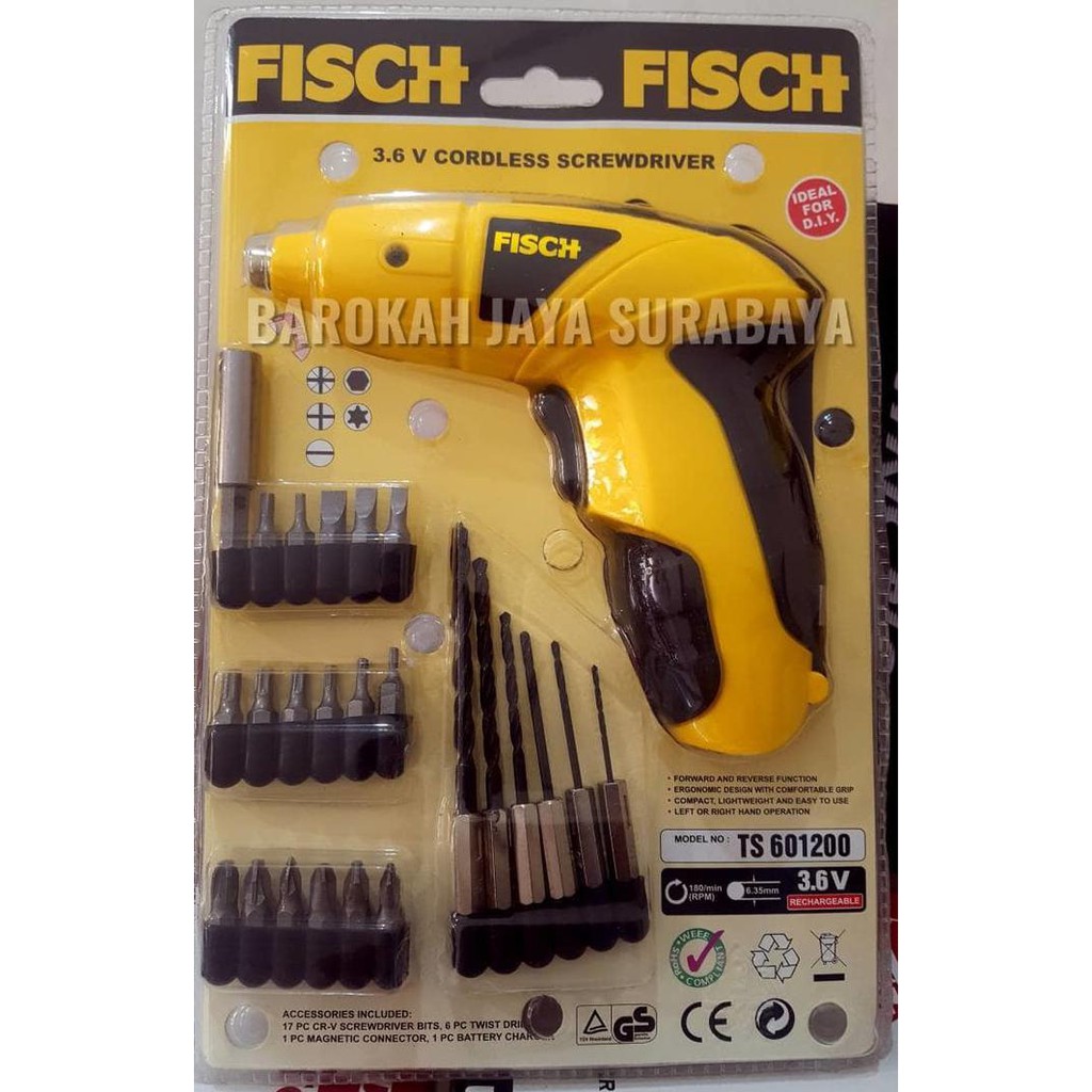 Diskon Mesin Bor Obeng / Bor Mini / Bor Cas / Cordless/ Screwdriver Fisch Terbaru