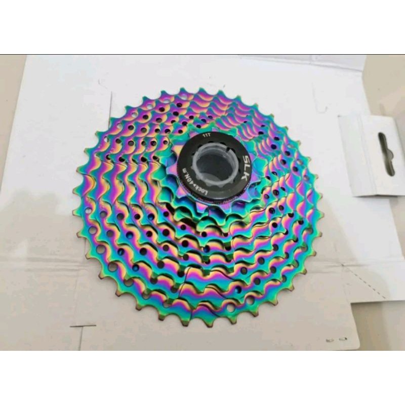 Sprocket 9 Speed SLK rainbow gear 9sp multi colour pelangi bisa sepeda mtb seli folding bike lipat shimano sora alivio acera altus