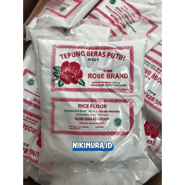 

Tepung Beras Putih Asli Rose Brand / Tepung Beras Rose Brand 200gr