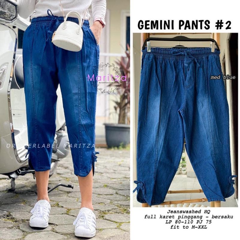 GEMINI PANTS | CELANA WANITA JEANS JUMBO 7/9 LP 70-110 | CELANA BIG SIZE WANITA